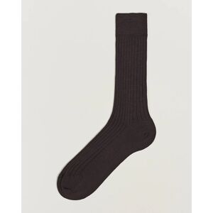 Bresciani Wool/Nylon Ribbed Short Socks Brown men M (41-42) Brun