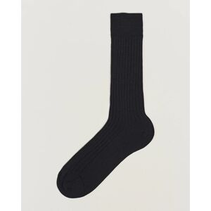 Bresciani Wool/Nylon Ribbed Short Socks Black men M (41-42) Sort