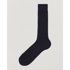 Bresciani Wool/Nylon Ribbed Short Socks Navy men M (41-42) Blå