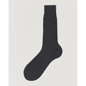 Bresciani Cotton Ribbed Short Socks Grey Melange men M-41/42 Grå