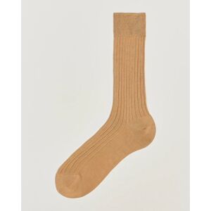 Bresciani Cotton Ribbed Short Socks Light Khaki men L-43/44 Beige