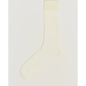 Bresciani Wool/Nylon Ribbed Short Socks White men L (43-44) Hvid