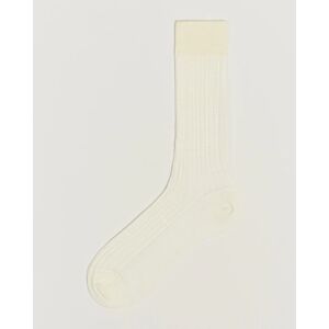 Bresciani Wool/Nylon Ribbed Short Socks White men L (43-44) Hvid
