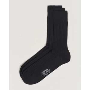 Amanda Christensen 3-Pack True Cotton Ribbed Socks Black men 39-42 Sort