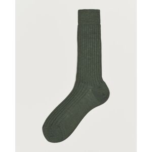Bresciani Wool/Nylon Ribbed Short Socks Green men M (41-42) Grøn