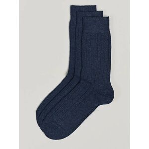 Amanda Christensen 3-Pack Supreme Wool/Cashmere Sock Dark Blue Melange men 39-42 Blå