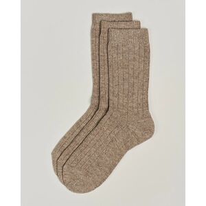 Amanda Christensen 3-Pack Supreme Wool/Cashmere Sock Beige Melange men 43-46 Beige