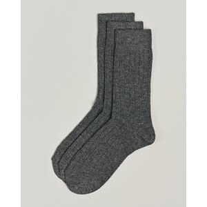 Amanda Christensen 3-Pack Supreme Wool/Cashmere Sock Grey Melange men 43-46 Grå