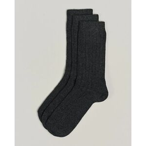 Amanda Christensen 3-Pack Supreme Wool/Cashmere Sock Antracite Melange men 43-46 Grå
