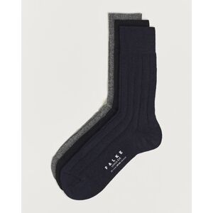 Falke 3-Pack Lhasa Cashmere Socks Black/Dark Navy/Light Grey men One size Sort,Blå,Grå