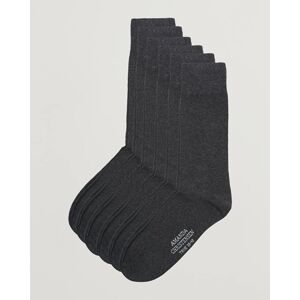 Amanda Christensen 6-Pack True Cotton Socks Antrachite Melange men One size Grå
