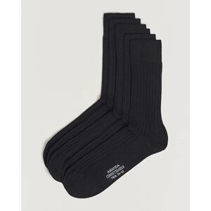 Amanda Christensen 6-Pack True Cotton Ribbed Socks Black men One size
