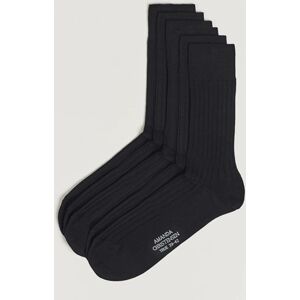 Amanda Christensen 6-Pack True Cotton Ribbed Socks Black men One size