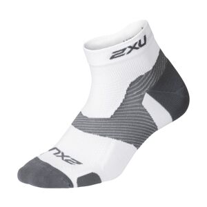 2XU Vectr Light Cush 1/4 Crew Sock White/Grey XL, White/Grey