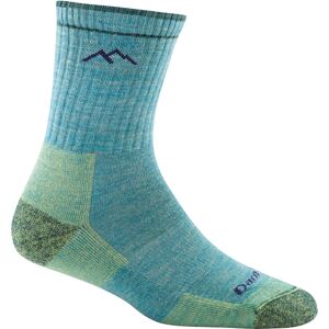 Darn Tough Women's Hiker Micro Crew Midweight Hiking Sock Cushion Aqua Heather L, Aqua Heather