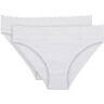 DIM Slip Baumwolle Plus Midi Feminine Damen x2, White, L