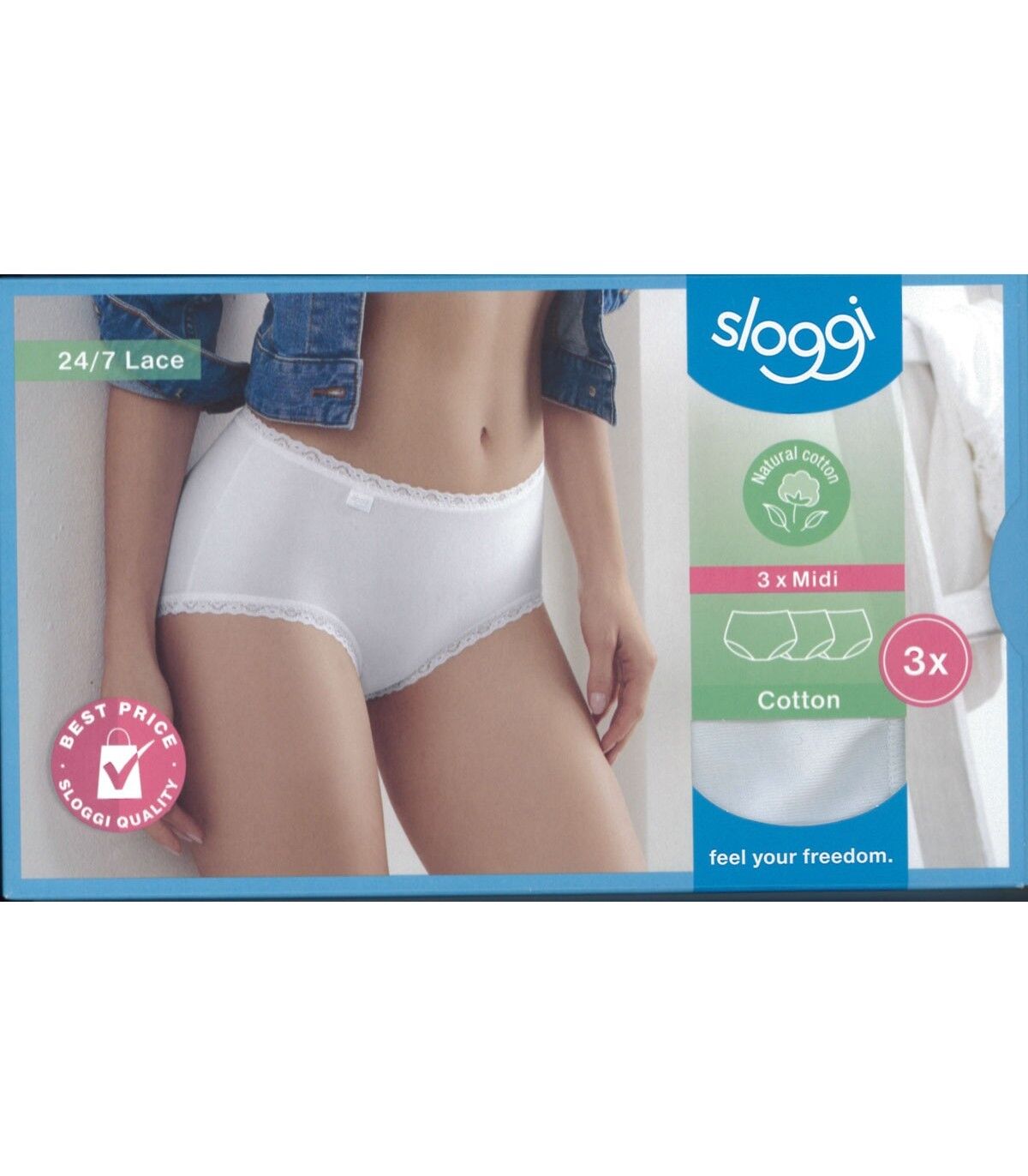 Pack 3 Bragas MIDI SLOGGI 24/7 lace 167198 46 Piel