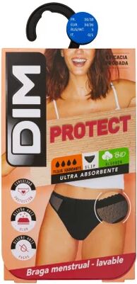 DIM Protect Braga Menstrual Encaje Flujo Abundante Negra T-L 1ud