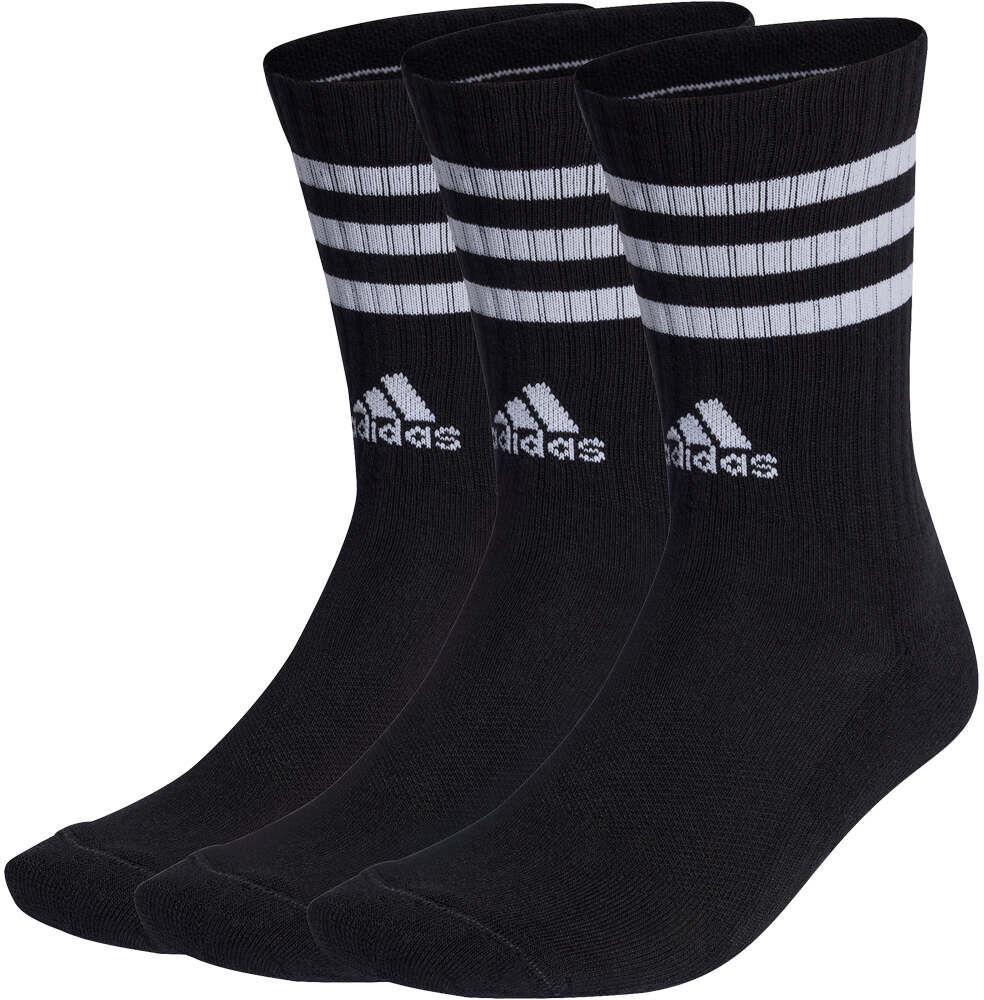 Adidas cushioned 3 bandas 3 pares calcetines deportivos Negro (37-39)