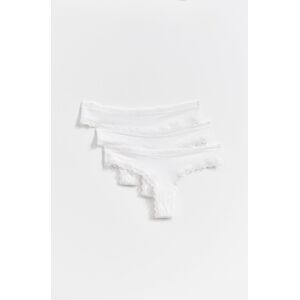 Gina Tricot - 3-pack rib string - alushousut-3-kpl - White - L - Female - White - Female