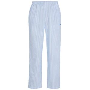 Boss Logo-embroidered pyjama bottoms in striped cotton poplin