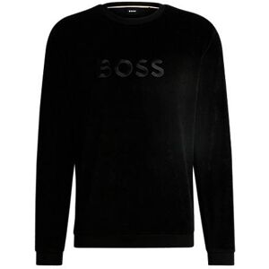 Boss Cotton-blend velour sweatshirt with embroidered logo