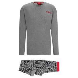 HUGO Pure-cotton relaxed-fit pyjamas with branded details - Gift set