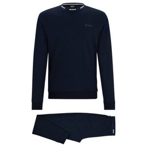 Boss Interlock-cotton pyjamas with logo waistband detail