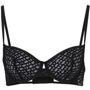 Boss Monogram-lace bra with logo trim