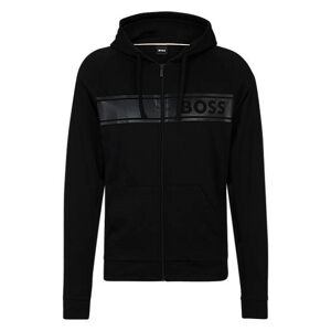 Boss Cotton-terry zip-up hoodie with tonal logo print
