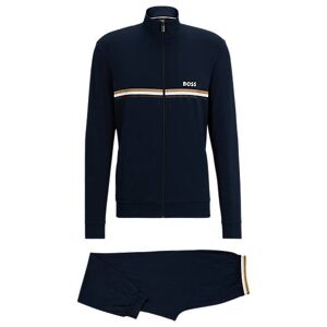 Boss Stretch-cotton loungewear set with signature stripes and logos