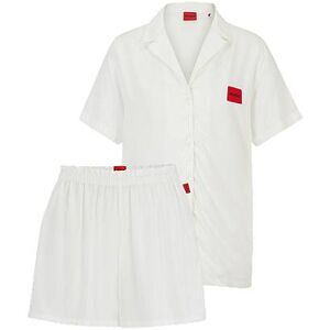 HUGO Regular-fit pyjamas with red logo labels