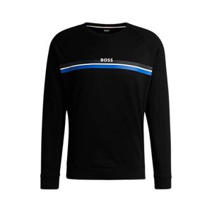 Boss Cotton-terry sweatshirt with stripes and logo