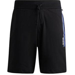 Boss Drawstring shorts in French terry with stripes and logo