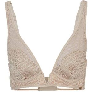 Boss Monogram-lace triangle bra