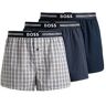 Boss Three-pack of pyjama shorts in cotton poplin