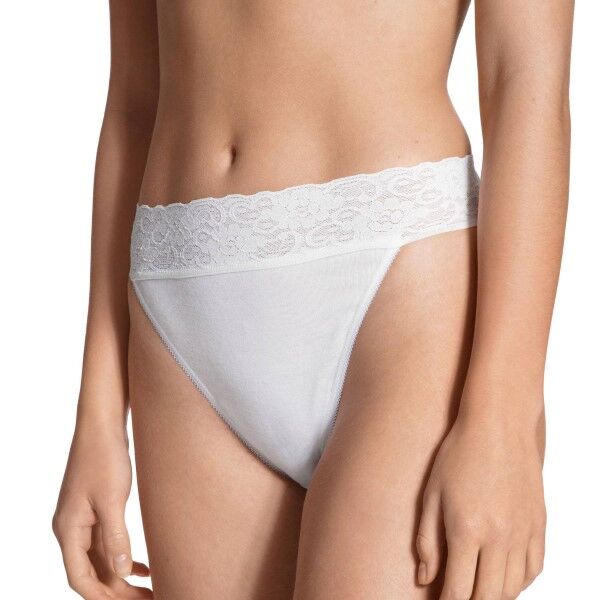 Calida Lycraspitze Tanga 21904 - White 001  - Size: 21904 - Color: valk. 001