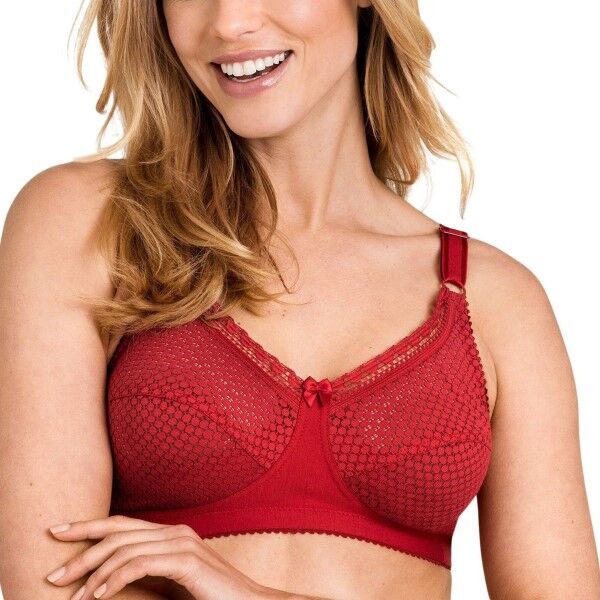 Miss Mary of Sweden Miss Mary Cotton Dots Soft Bra - Red  - Size: 2248 - Color: punainen