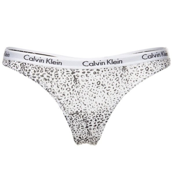 Calvin Klein Carousel Thong - White/Black  - Size: D1617E - Color: valk/musta