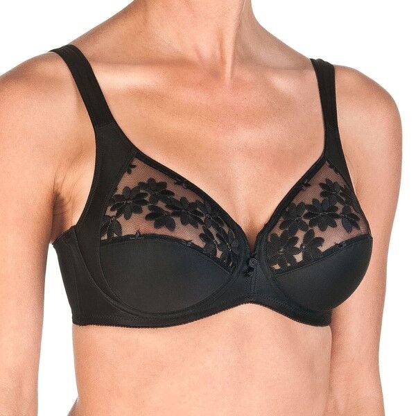 Felina Swiss Broderie Bra With Wire - Black  - Size: 555 - Color: musta