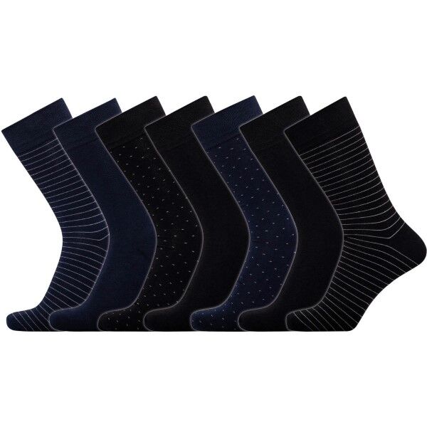 JBS 7 pakkaus Bamboo Socks - Black/Blue  - Size: 2000-99 - Color: musta/sin