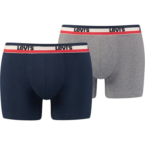 Levis 2 pakkaus Sportswear Logo Base Boxer - Blue/Grey  - Size: 905005001 - Color: sin/harm