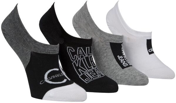 Calvin Klein 4 pakkaus Broadway Logo Sneaker Socks Gift Box - Black/Grey * Kampanja *  - Size: 100001913 - Color: musta/harm