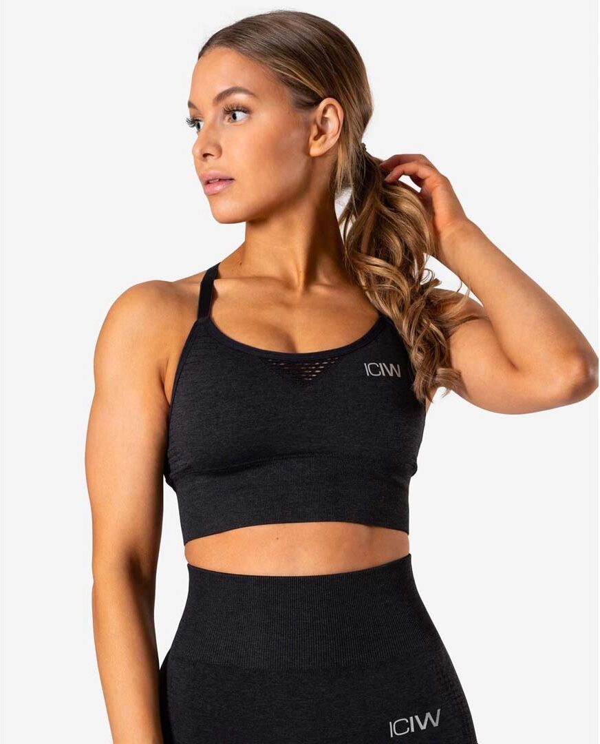 Icaniwill Dynamic Seamless Sports Bra, Graphite Melange, L