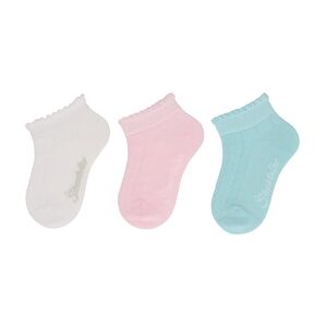 Sterntaler Lot de 3 chaussettes de baskets structurees blanches