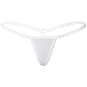 ranrann Micro String Ficelle Femme Sexy Slip Taille Basse Tanga Thong Bikini Erotique Lingerie sous-vêtement Briefs Underwear Blanc Taille Unique - Publicité
