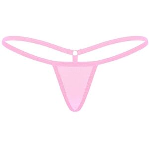 ranrann Micro String Ficelle Femme Sexy Slip Taille Basse Tanga Thong Bikini Erotique Lingerie sous-vêtement Briefs Underwear Rose Clair Taille Unique - Publicité