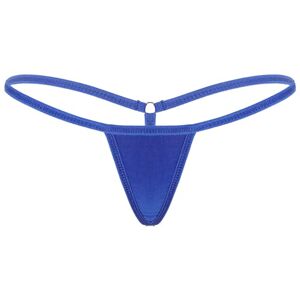 ranrann Micro String Ficelle Femme Sexy Slip Taille Basse Tanga Thong Bikini Erotique Lingerie sous-vêtement Briefs Underwear Bleu Taille Unique - Publicité