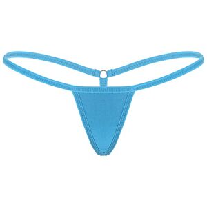 ranrann Micro String Ficelle Femme Sexy Slip Taille Basse Tanga Thong Bikini Erotique Lingerie sous-vêtement Briefs Underwear Bleu Clair Taille Unique - Publicité