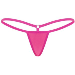 ranrann Micro String Ficelle Femme Sexy Slip Taille Basse Tanga Thong Bikini Erotique Lingerie sous-vêtement Briefs Underwear Rose Taille Unique - Publicité